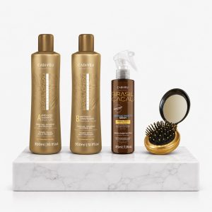 Brasil Cacau Anti-Frizz Gift Pack with Bonus Compact Brush