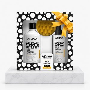 Agiva Milk Protein Pro Care Set for Dry & Damaged Hair, 3 Pieces