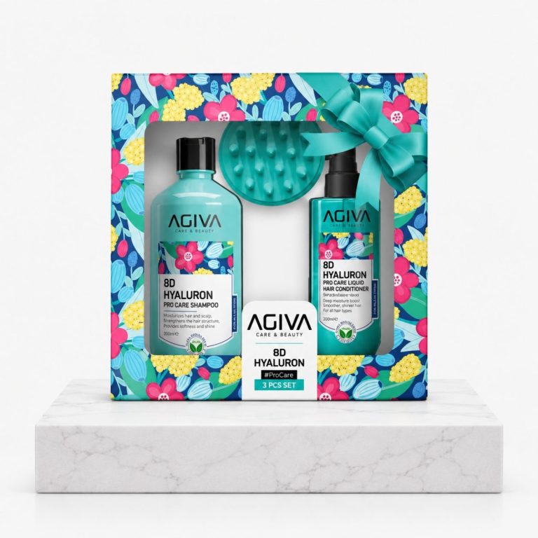 Agiva 8D Hyaluron Pro Care Set for Dry, Weak & Brittle Hair, 3 Pieces